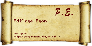 Pörge Egon névjegykártya